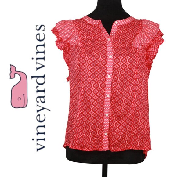 Vineyard Vines Tops - Vineyard Vines Red Button Down Shirt Size Small